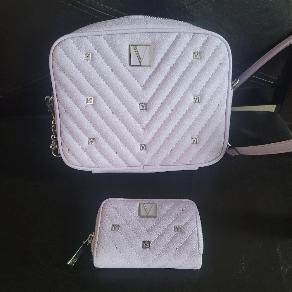 Victoria's Secret Lilac Crossbody and wallet
